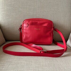 Longchamp Red Leather Crossbody Bag